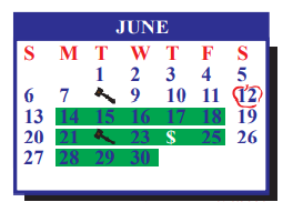 District School Academic Calendar for J J A E P for June 2021
