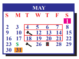 District School Academic Calendar for J J A E P for May 2021