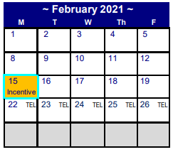 District School Academic Calendar for El Campo Middle for February 2021