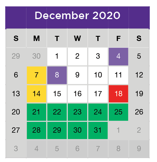 District School Academic Calendar for Farmersville Intermediate School for December 2020
