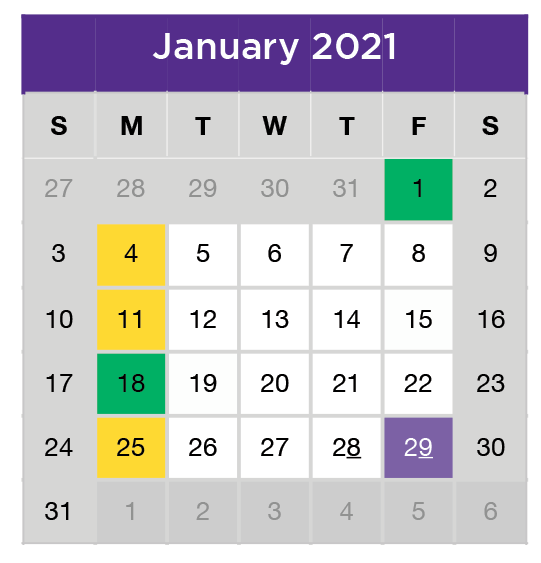 District School Academic Calendar for Tatum Elementary for January 2021