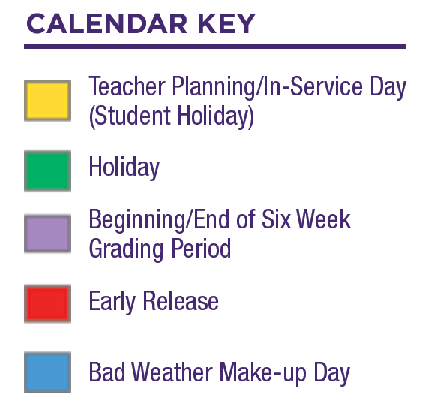 District School Academic Calendar Legend for Farmersville Intermediate School