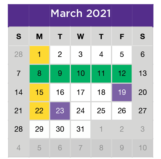District School Academic Calendar for Farmersville Intermediate School for March 2021