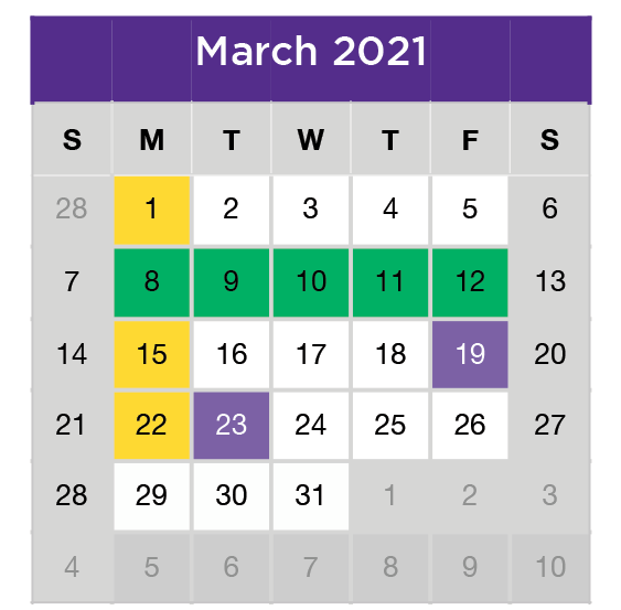 District School Academic Calendar for Tatum Elementary for March 2021