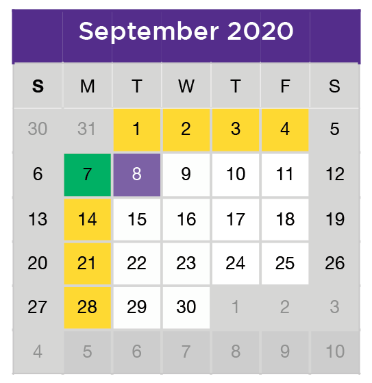District School Academic Calendar for Tatum Elementary for September 2020