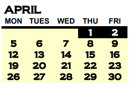 District School Academic Calendar for W D Osborne Elementary School for April 2021
