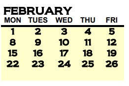 District School Academic Calendar for Opportunities Unlimited Alternative Sch for February 2021
