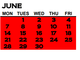 District School Academic Calendar for Allen Elementary School for June 2021