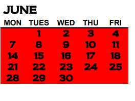 District School Academic Calendar for South Floyd Middle School for June 2021