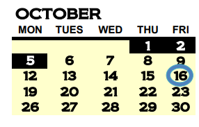 District School Academic Calendar for James A Duff Elementary School for October 2020