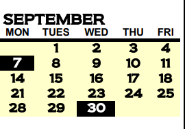District School Academic Calendar for South Floyd Middle School for September 2020