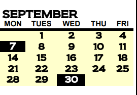 District School Academic Calendar for W D Osborne Elementary School for September 2020