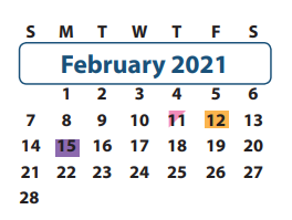District School Academic Calendar for Colony Meadows Elementary School for February 2021