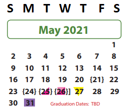 District School Academic Calendar for Lantern Lane Elementary for May 2021