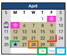 District School Academic Calendar for Fort Stockton Middle School for April 2021