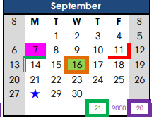 District School Academic Calendar for Butz Education Center for September 2020
