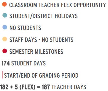 District School Academic Calendar Legend for Worth Heights Elementary
