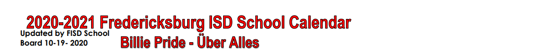 District School Academic Calendar for Fredericksburg Elementary