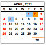 District School Academic Calendar for Baird Middle for April 2021