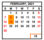 District School Academic Calendar for Lane Elementary for February 2021