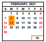 District School Academic Calendar for Centennial Elementary for February 2021