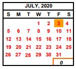 District School Academic Calendar for King Elementary for July 2020