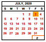 District School Academic Calendar for Yosemite Middle for July 2020
