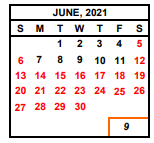 District School Academic Calendar for Sunnyside High for June 2021