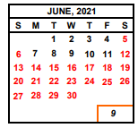 District School Academic Calendar for Wishon Elementary for June 2021