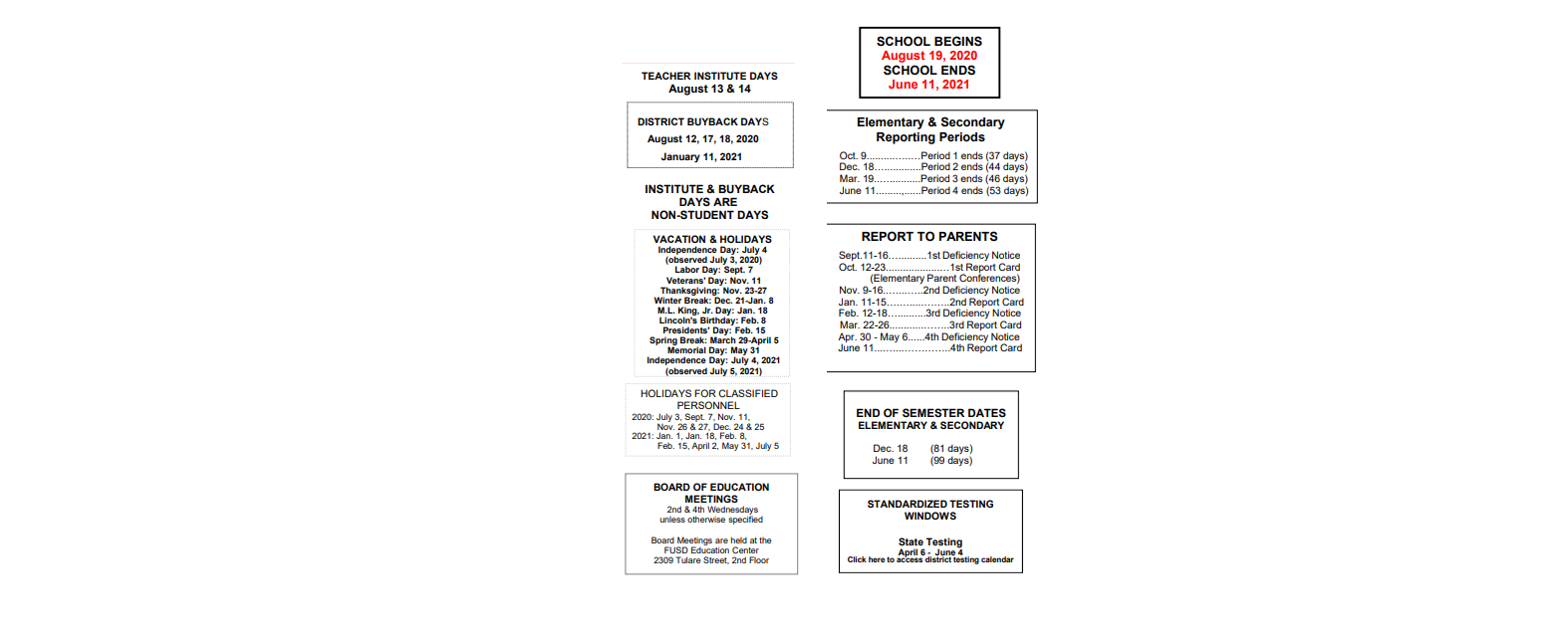 District School Academic Calendar Key for Baird Middle