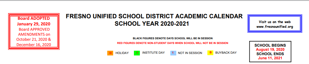 District School Academic Calendar for School Of Unlimited Learning