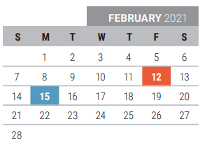 District School Academic Calendar for Fisher Elementary for February 2021