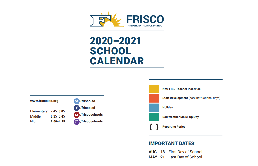 District School Academic Calendar Key for Pink Elementary