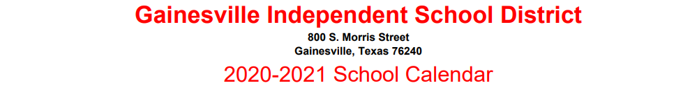 District School Academic Calendar for Robert E Lee Int