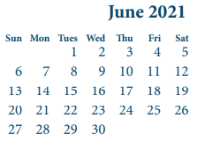 District School Academic Calendar for Cloverleaf Elementary for June 2021