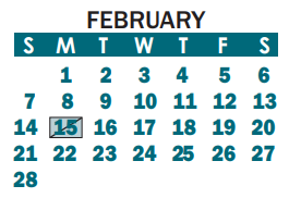 District School Academic Calendar for Belmont Central Elementary for February 2021