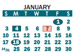 District School Academic Calendar for Springfield Primary for January 2021