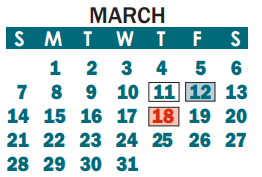 District School Academic Calendar for Stanley Middle for March 2021