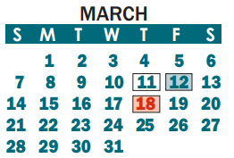 District School Academic Calendar for Lingerfeldt Elementary for March 2021