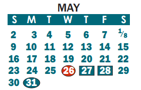 District School Academic Calendar for Southwest Middle for May 2021