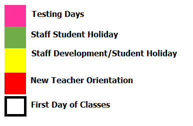 District School Academic Calendar Legend for Gonzales Elementary
