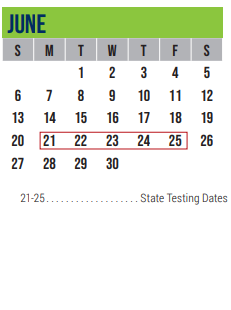 District School Academic Calendar for Excel Academy (murworth) for June 2021