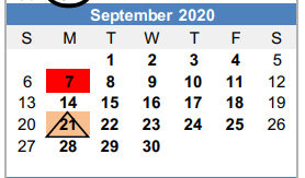 District School Academic Calendar for Graham H S for September 2020