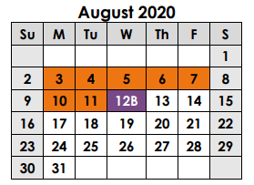 District School Academic Calendar for Groesbeck Middle for August 2020