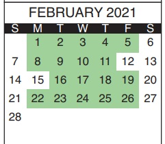 District School Academic Calendar for Suncoast Elementary School for February 2021
