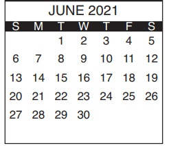 District School Academic Calendar for Moton Elementary School for June 2021