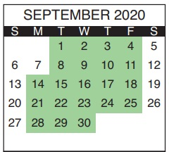 District School Academic Calendar for Central High School-adult Education for September 2020