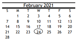 District School Academic Calendar for Rebuild Hisd Campus for February 2021