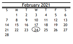 District School Academic Calendar for Kaleidoscope/caleidoscopio for February 2021