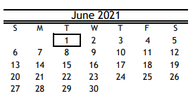 District School Academic Calendar for Rebuild Hisd Campus for June 2021